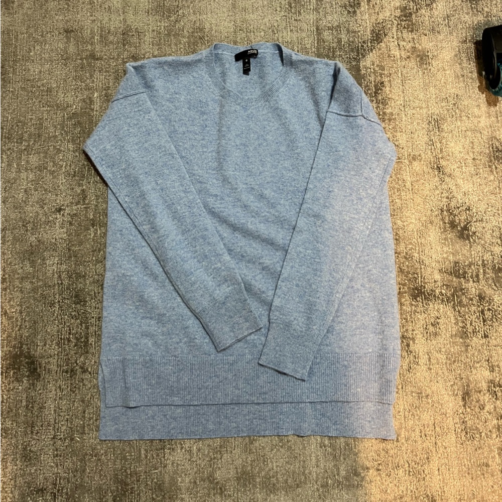 AQUA light blue cashmere long sleeve sweater. Barely worn.